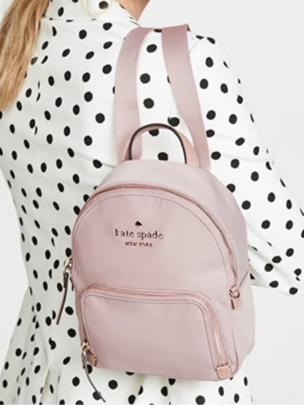 Kate Spade New York Watson Lane Small Hartley Nylon Backpack Bag Dusty Pink